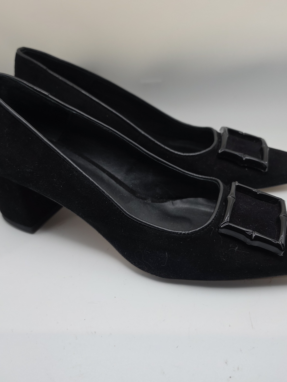 J.Mclaughlin Black Feodora Suede Block Heel Pump Women's Size 8.5